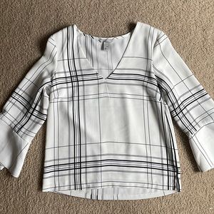 White and Black Stripped H&M Blouse (US 4)